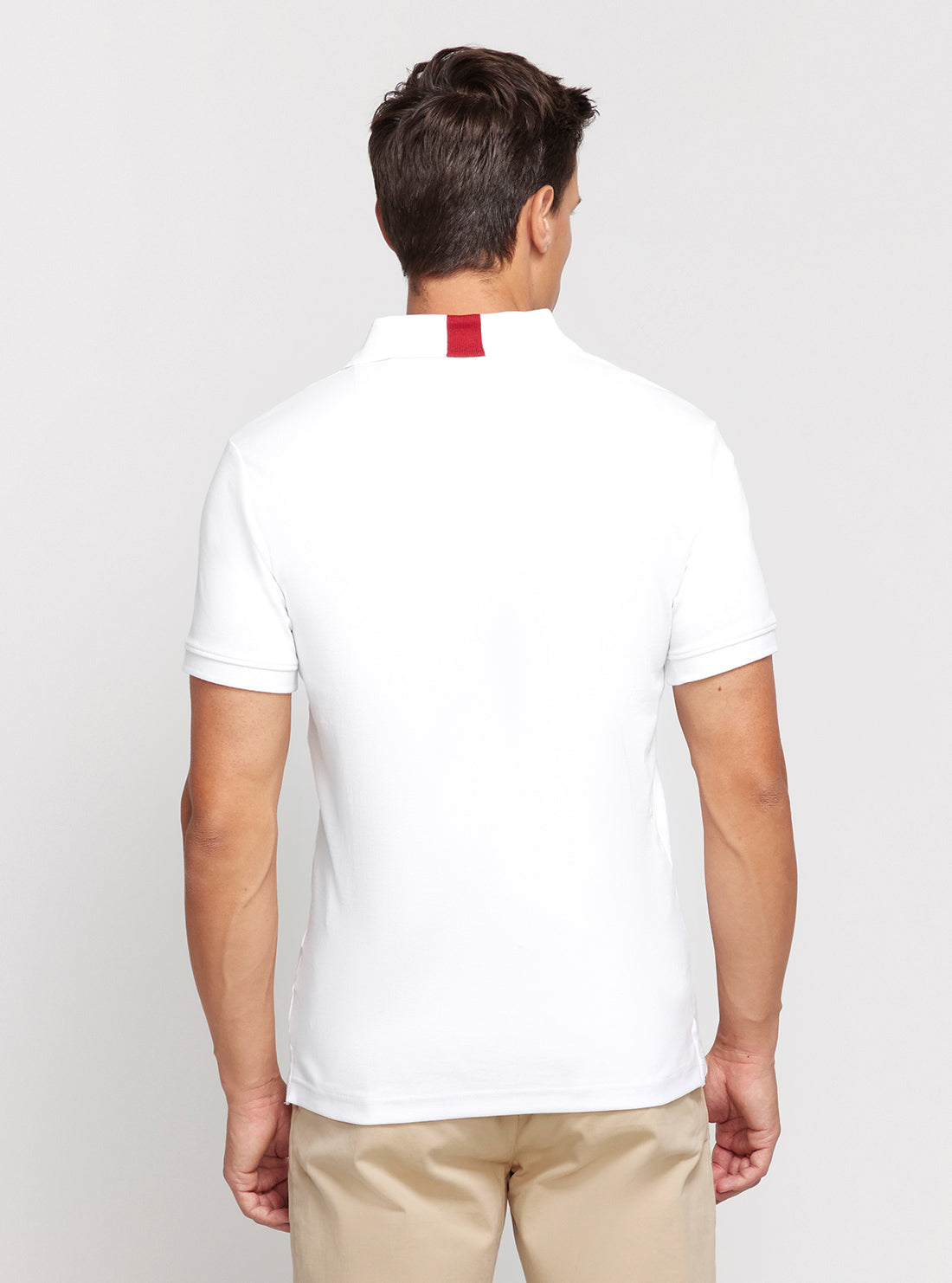 GUESS White Nolan Polo T-Shirt back view