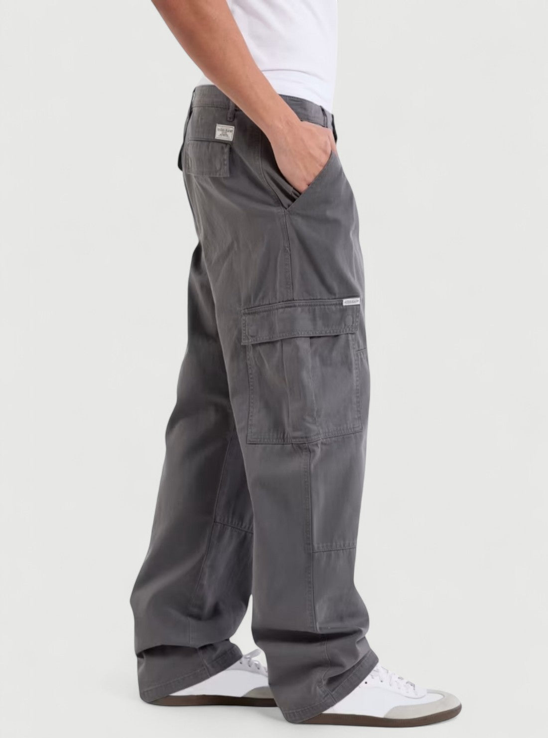 Guess Jeans Grey Cargo Chino Pants M4YB40WGCV1 Side View