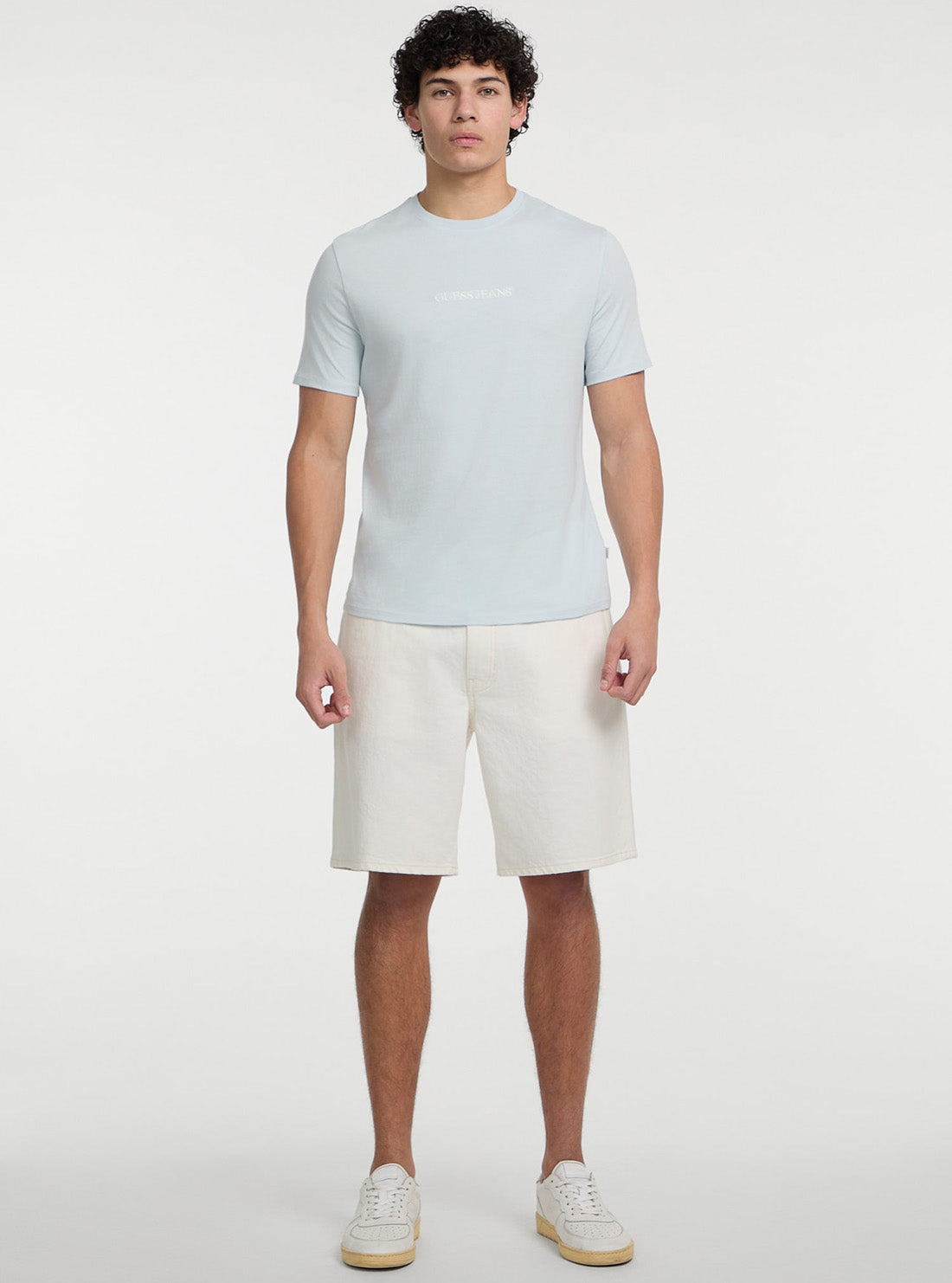 Guess Jeans White Regular Denim Shorts M4YD37D5OC1 Full View