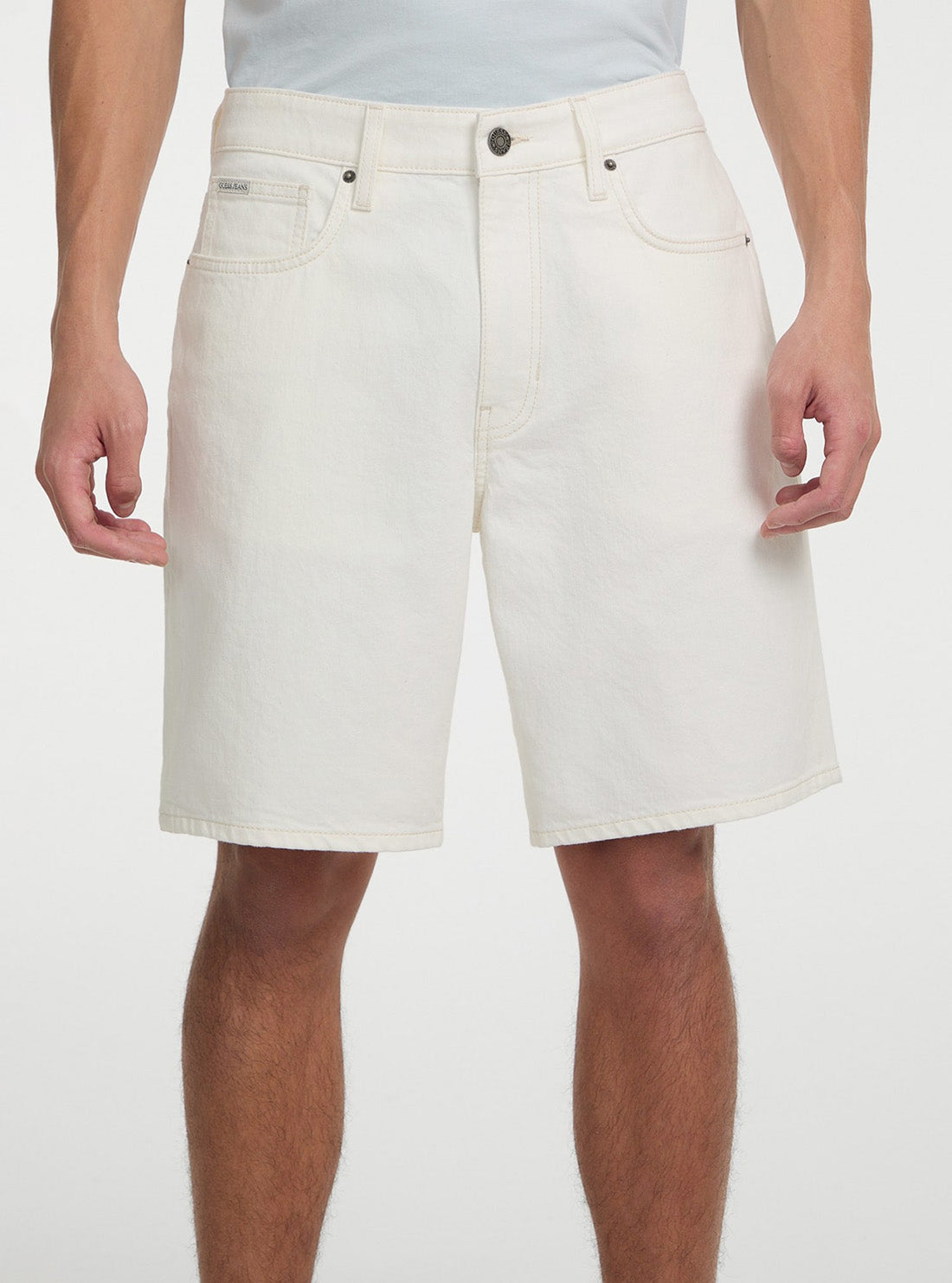 Guess Jeans White Regular Denim Shorts M4YD37D5OC1 Front View