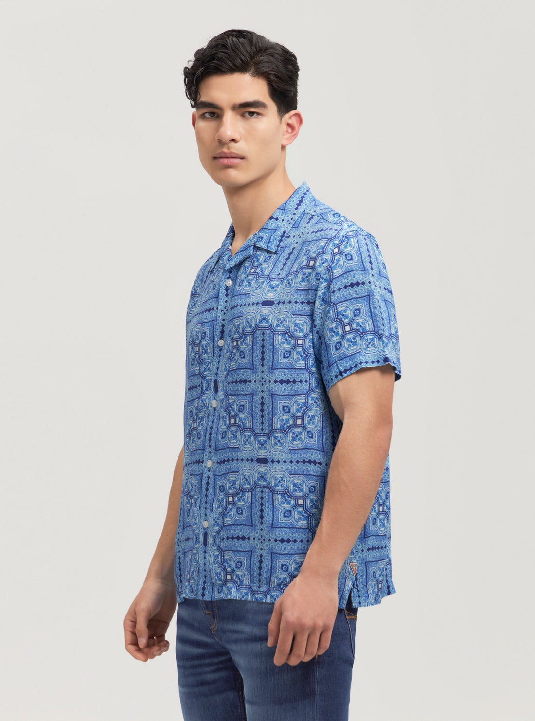 Eco Blue Tile Short Sleeve Shirt