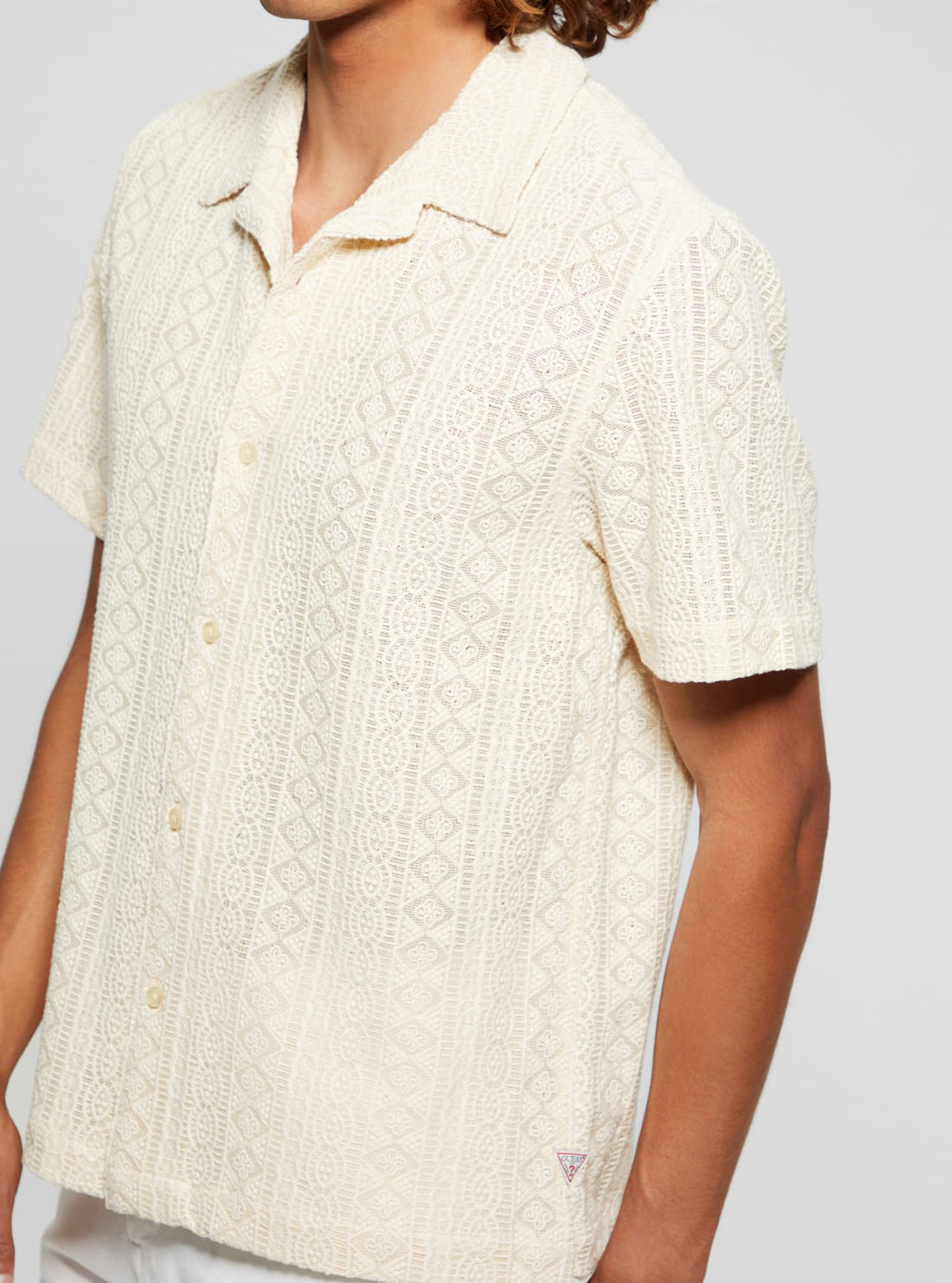 Beige Island Crochet Shirt