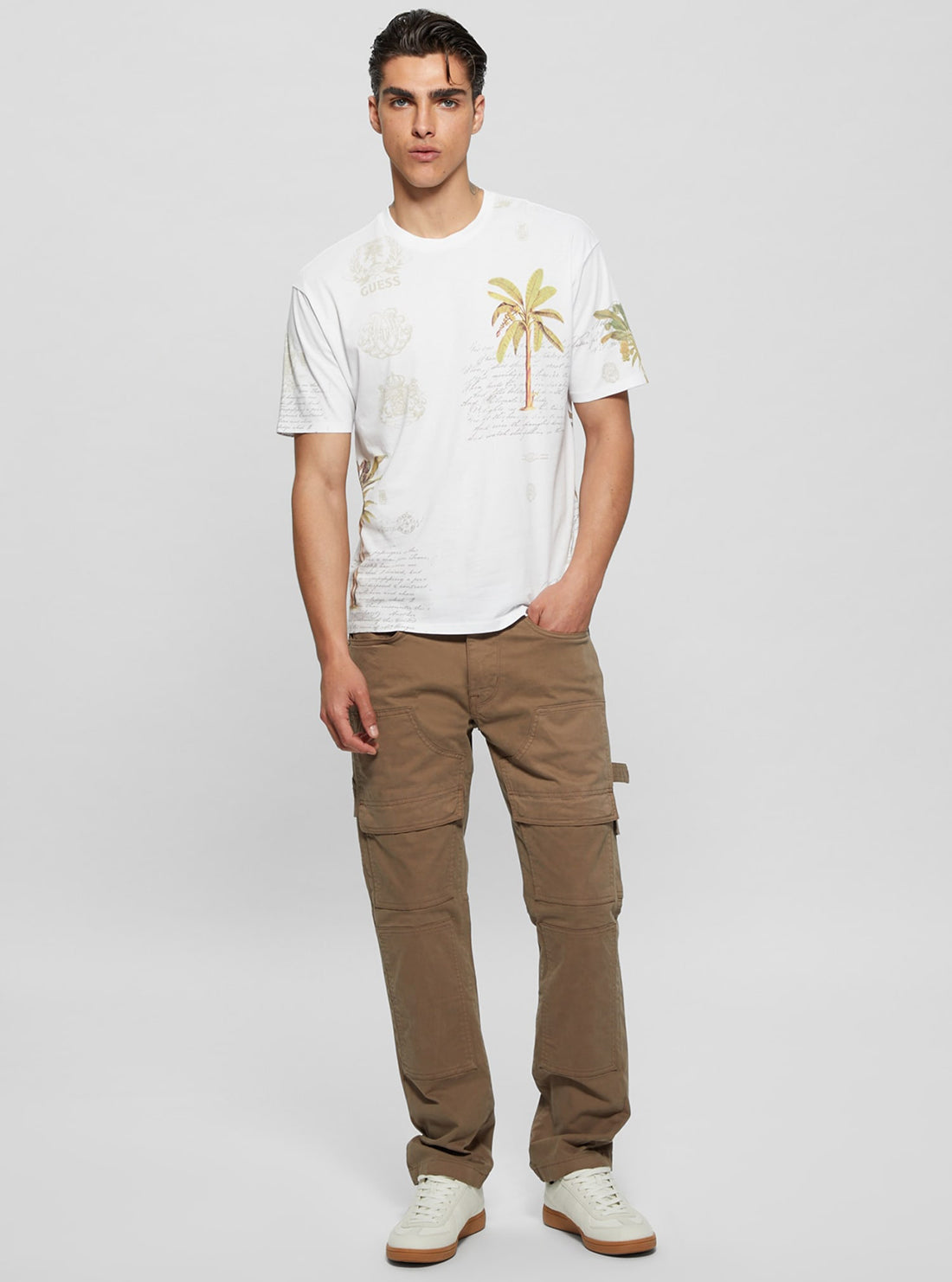 Eco White Palm Collage T-Shirt