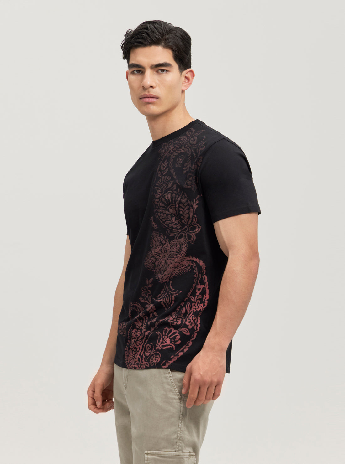 Eco Black Faded Paisley T-Shirt