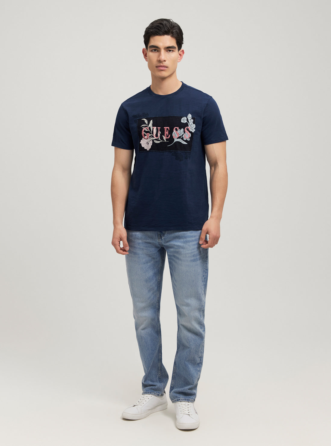 Navy David Embroidered Logo T-Shirt