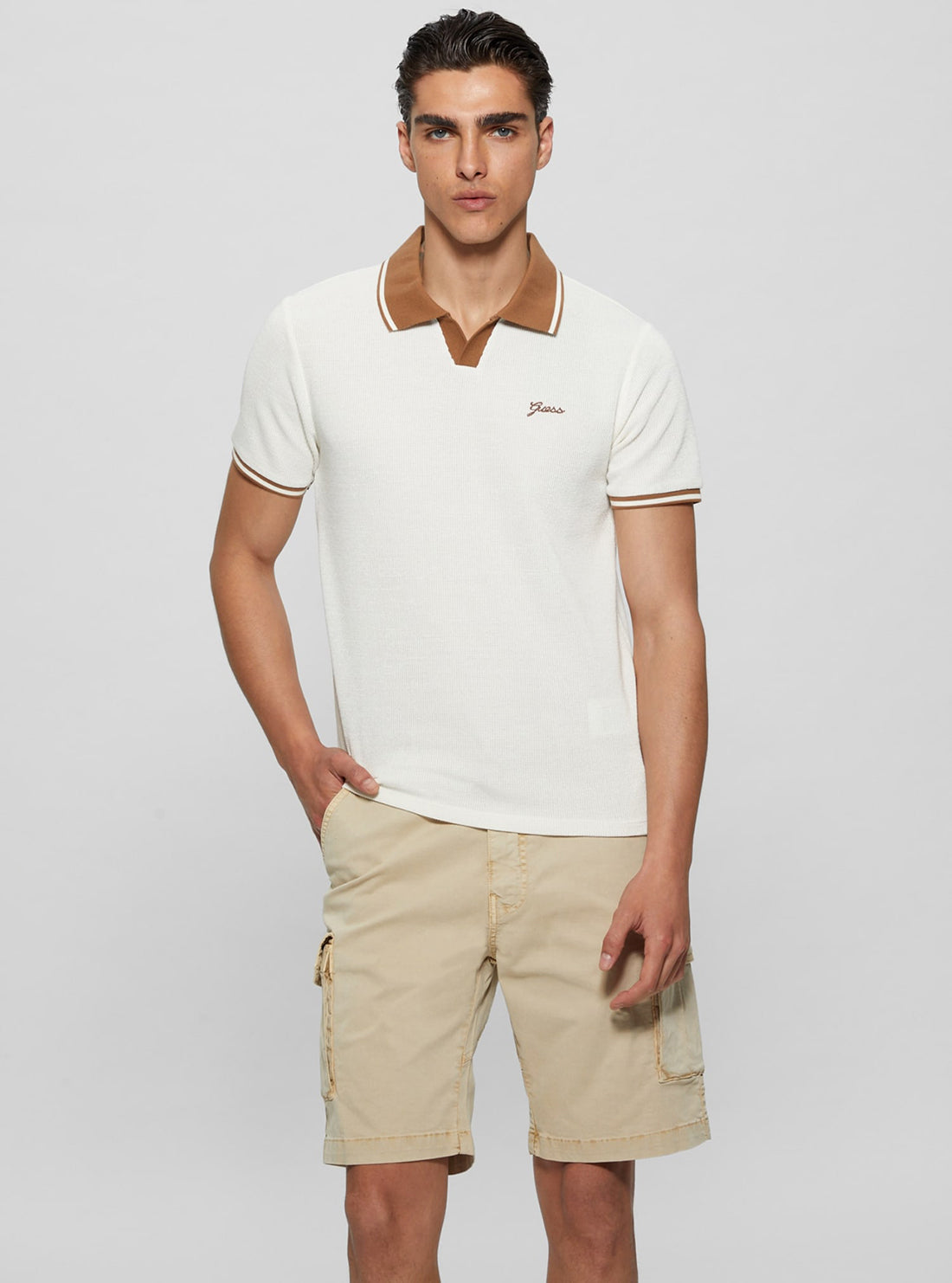 White Weston Knit Polo T-Shirt