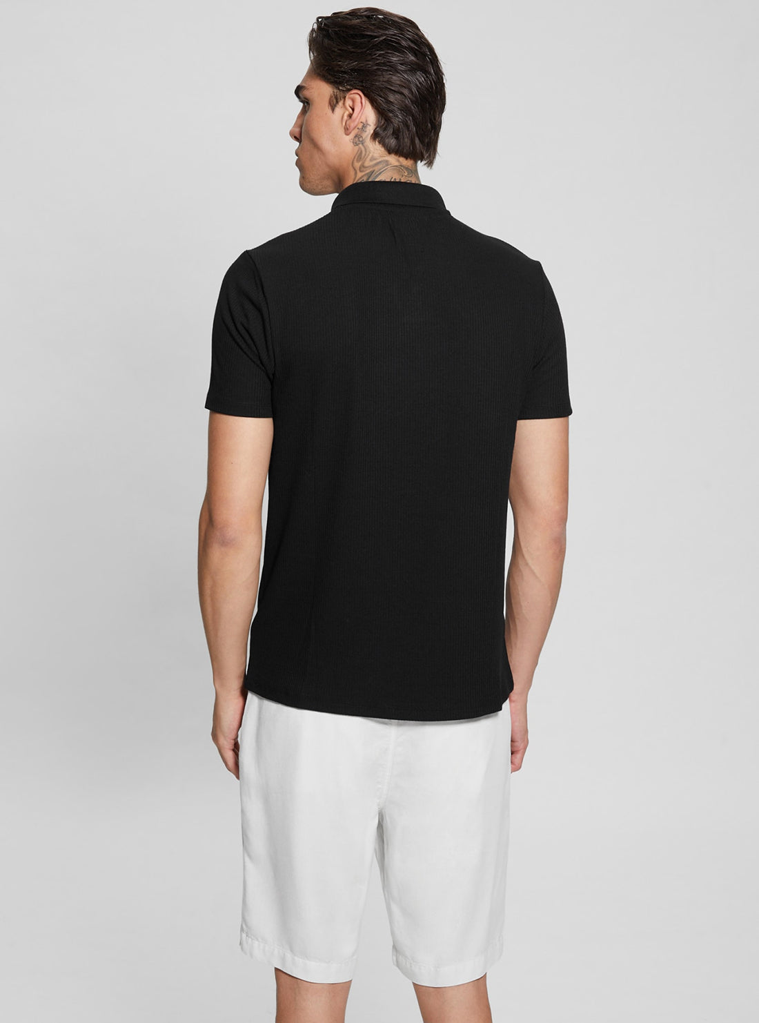 Black Ryker Rib Knit Polo T-Shirt