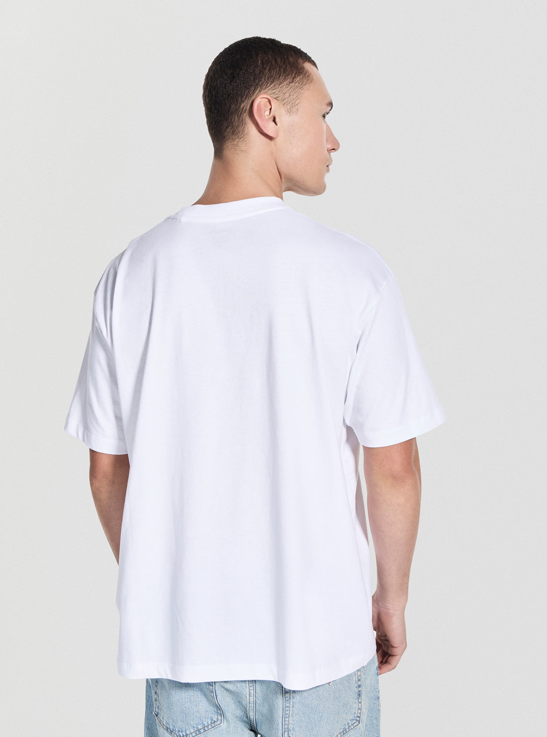 Guess Jeans White Oversized Embroidery Patch T-Shirt M5GI56K8FQ4 Back View