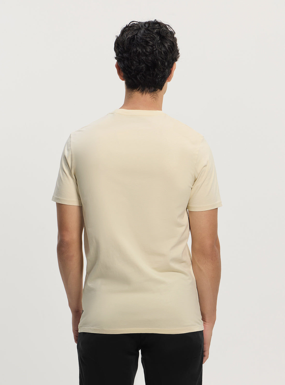 GUESS Mens Beige Basic Deep Sea Logo T-Shirt Back View
