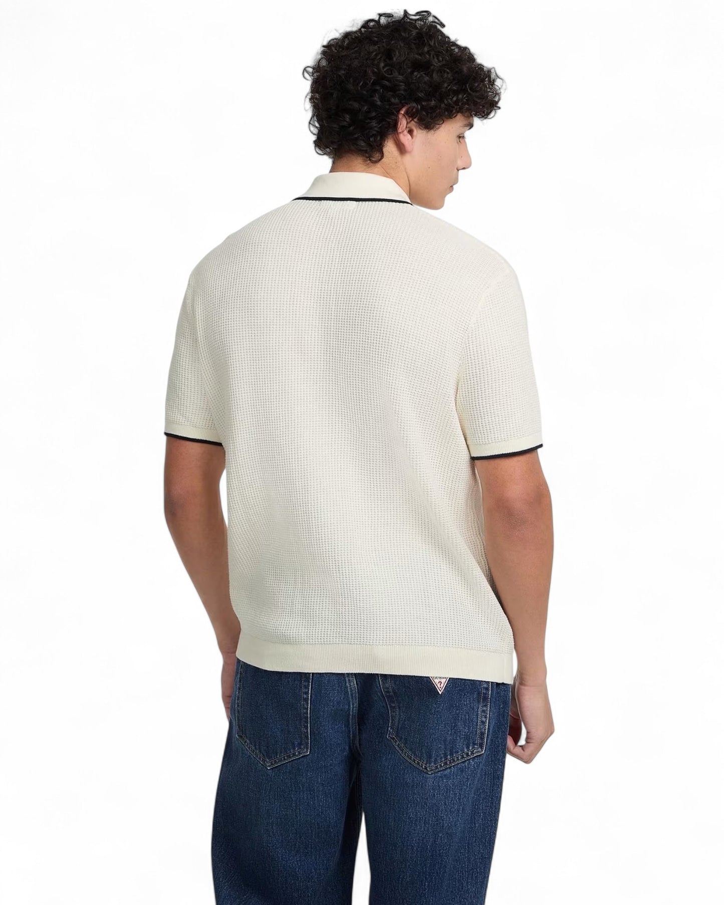 Guess Jeans Short Sleeve Polo Cardi Sweater