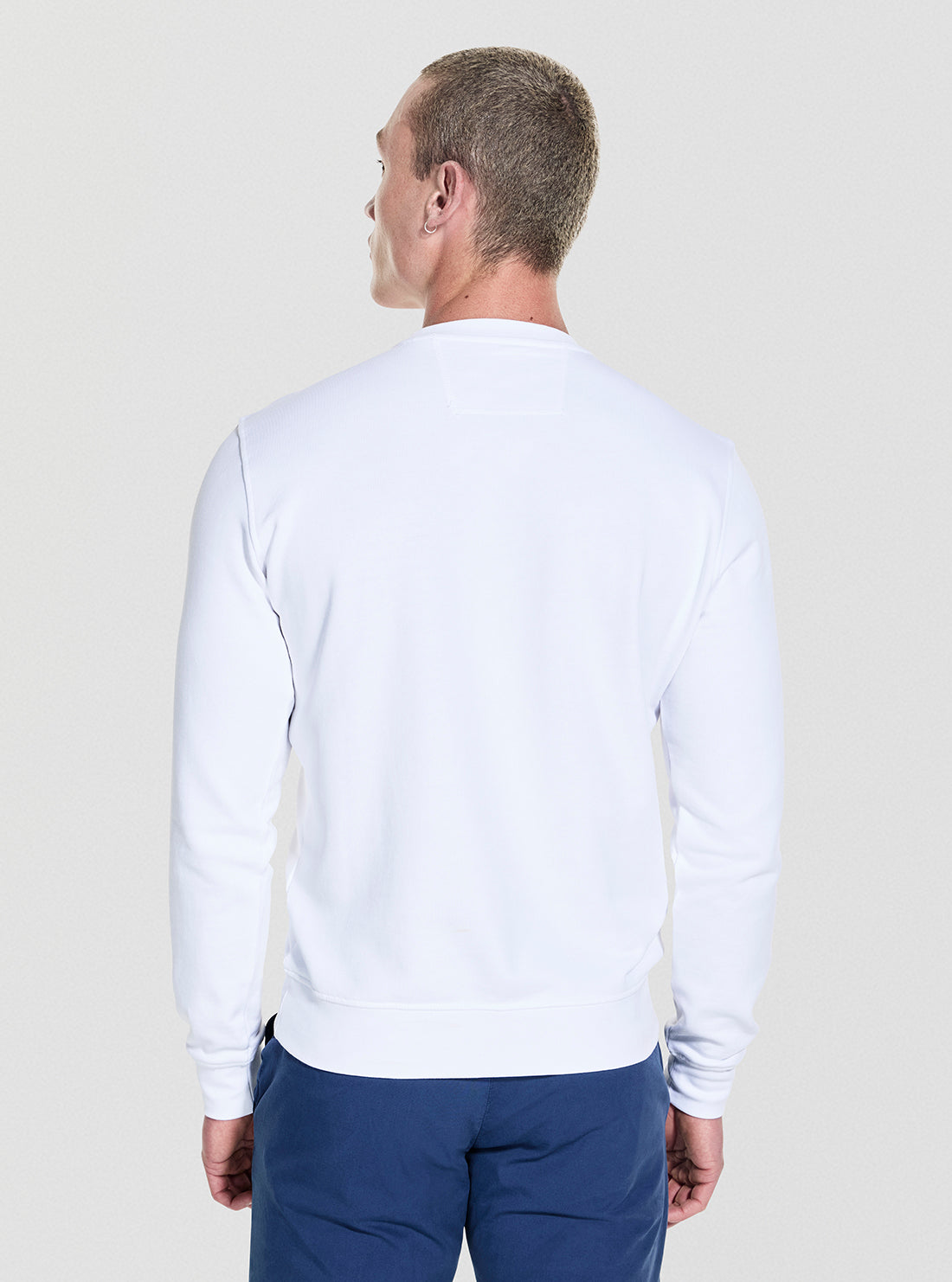 GUESS Mens White Triangle Logo Sweatshirt M5YQ05K68I4 Back View