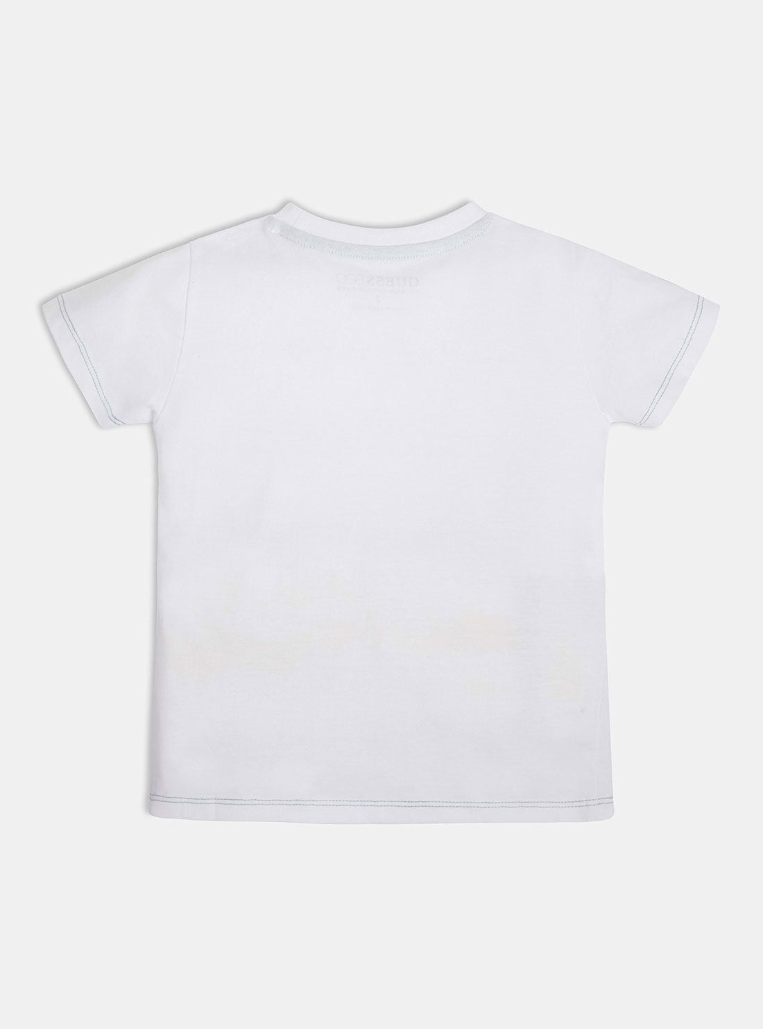White Orange Triangle Logo T-Shirt | GUESS Kids | Back view