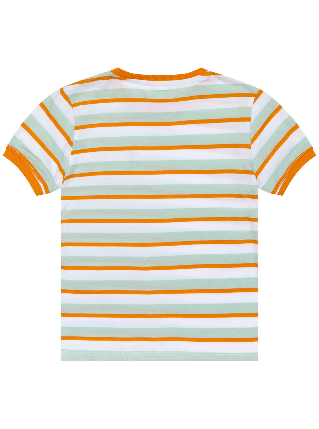 White and Orange Stripe 1981 Peace T-Shirt (2-7) | GUESS Kids | back view