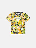 GUESS Yellow Multi Short Sleeve T-shirt (2-7) front view