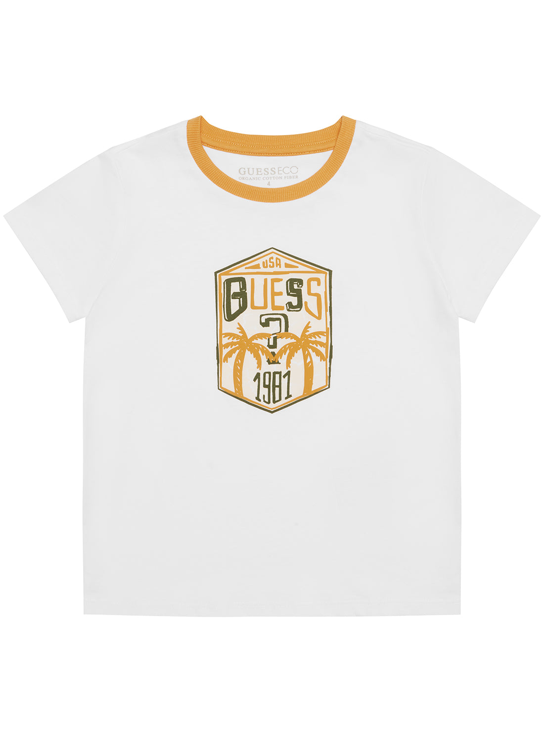 GUESS White Short Sleeve T-Shirt (2-7) front view