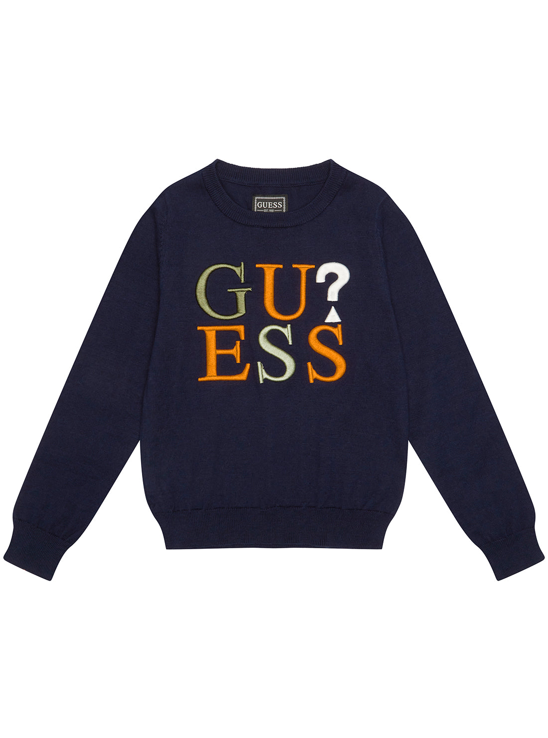 GUESS Navy Long Sleeve Jumper (2-7) front view