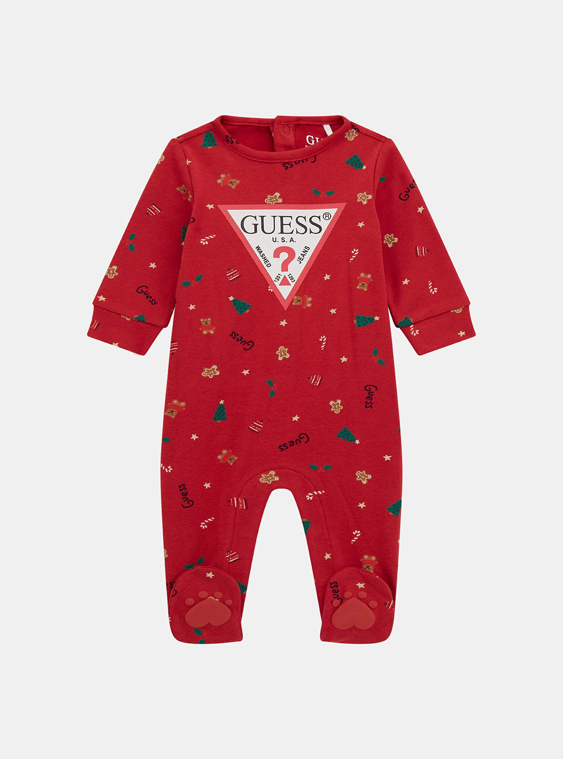 Red Interlock Overall Onesie (0-12M)