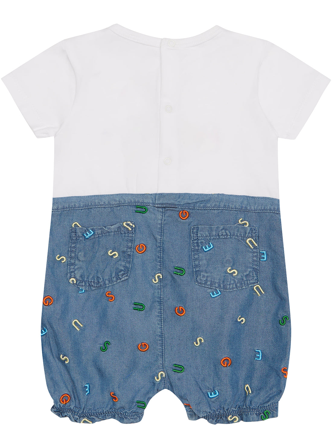 Blue Mixed Fabric Shortie (2-7)