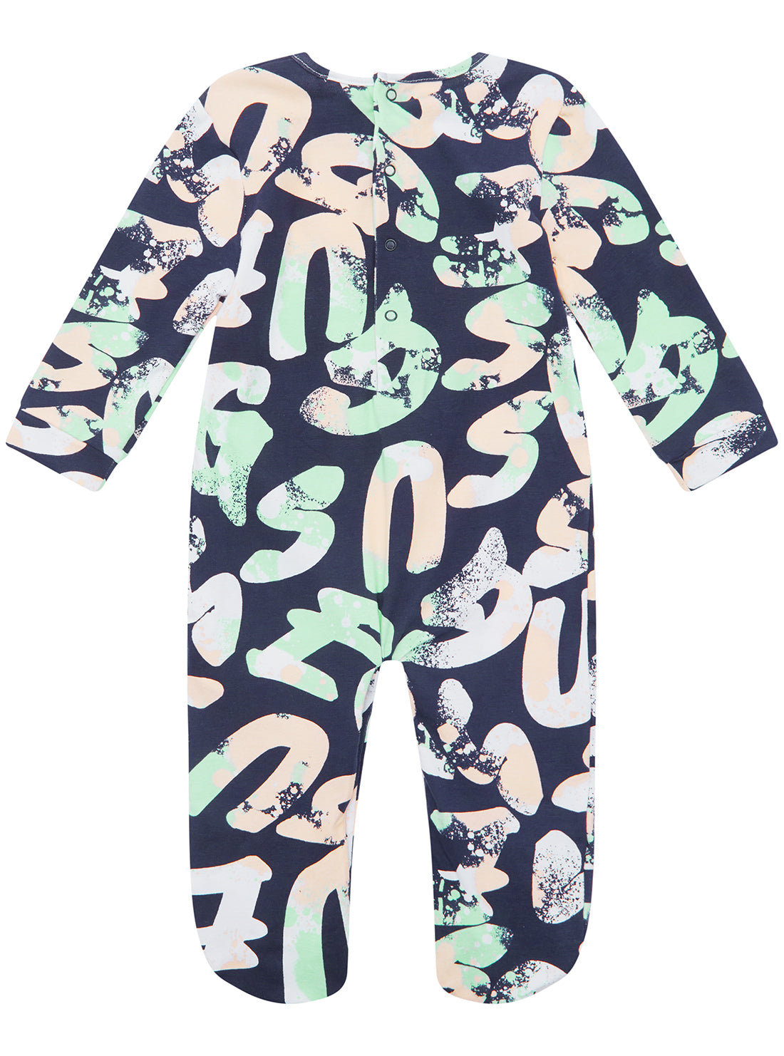 White Logo Lettering Onesie (0-12M)