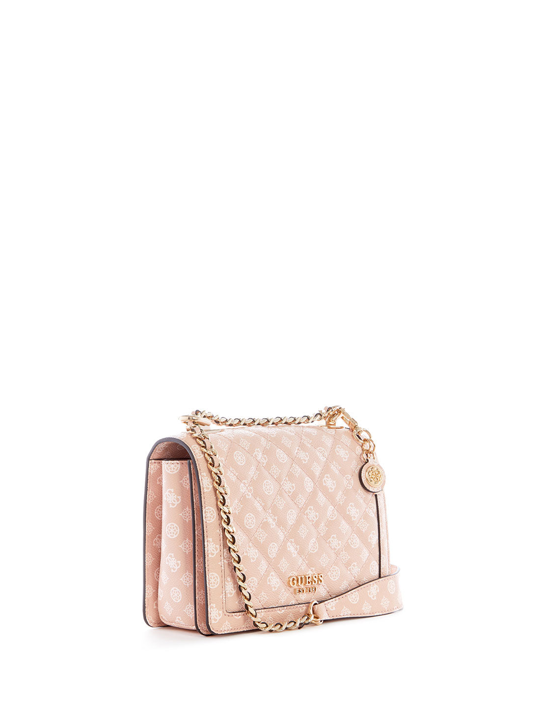 guess womens Rose Pink Abey Convertible Crossbody side view