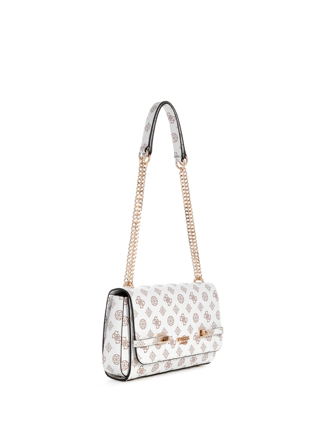 GUESS White Logo Loralee Crossbody Bag side view
