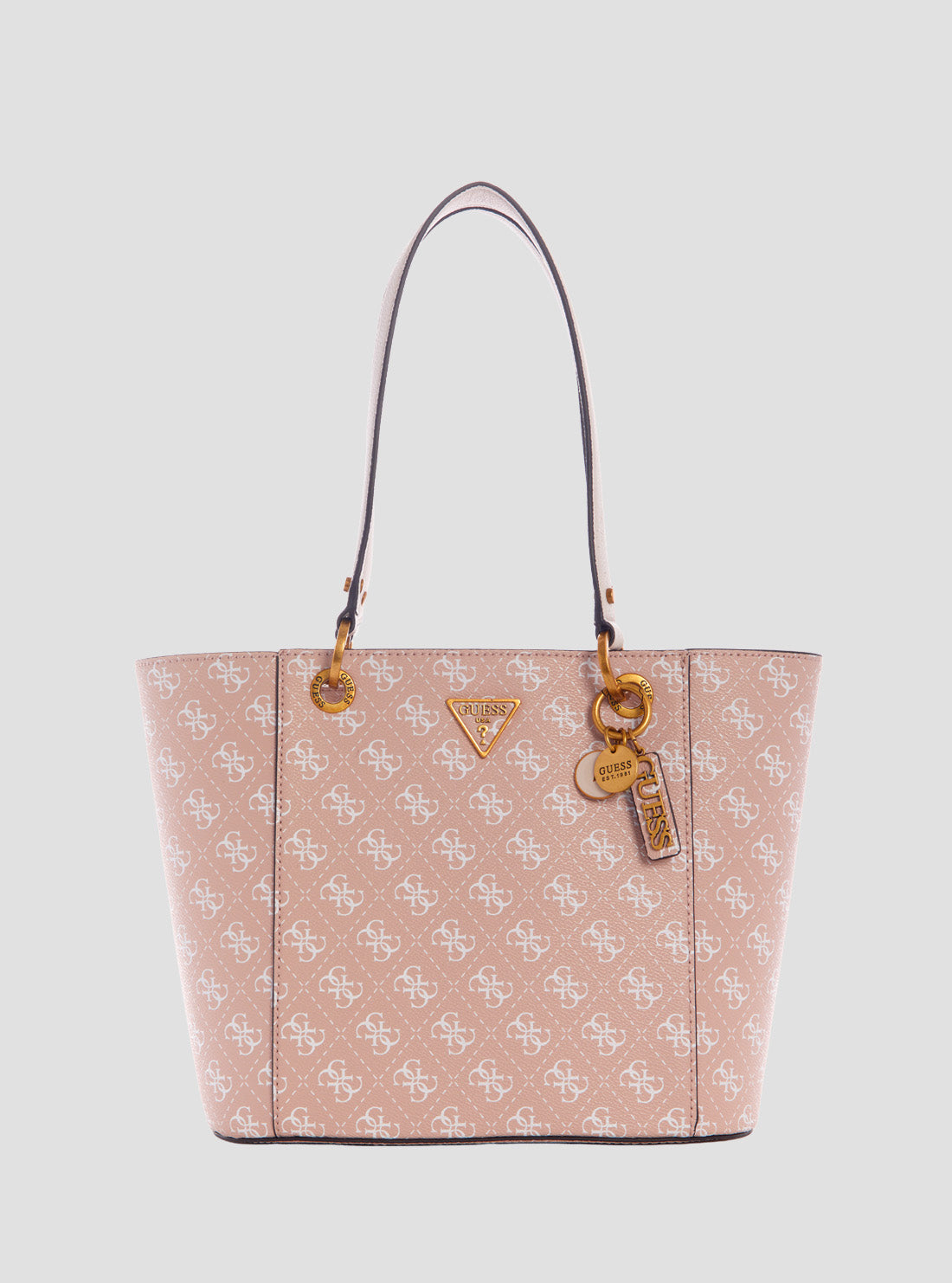 GUESS Women's Pink Logo Noelle Small Elite Tote QA787922REG Front View
