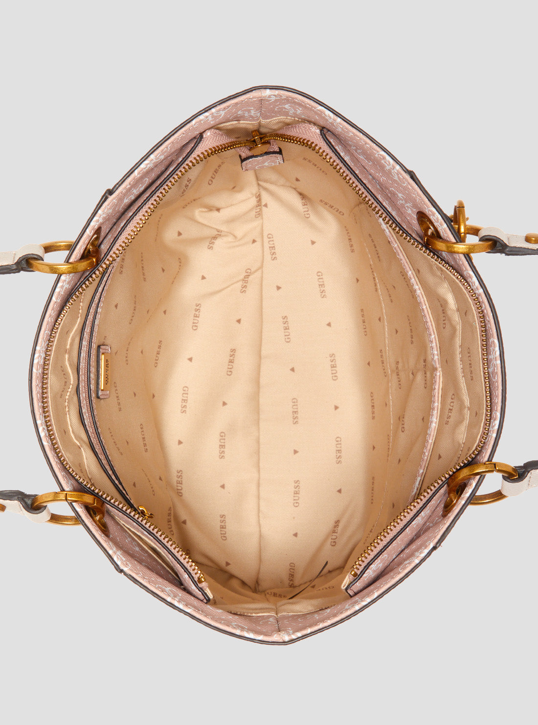 GUESS Women's Pink Logo Noelle Small Elite Tote QA787922REG Internal View