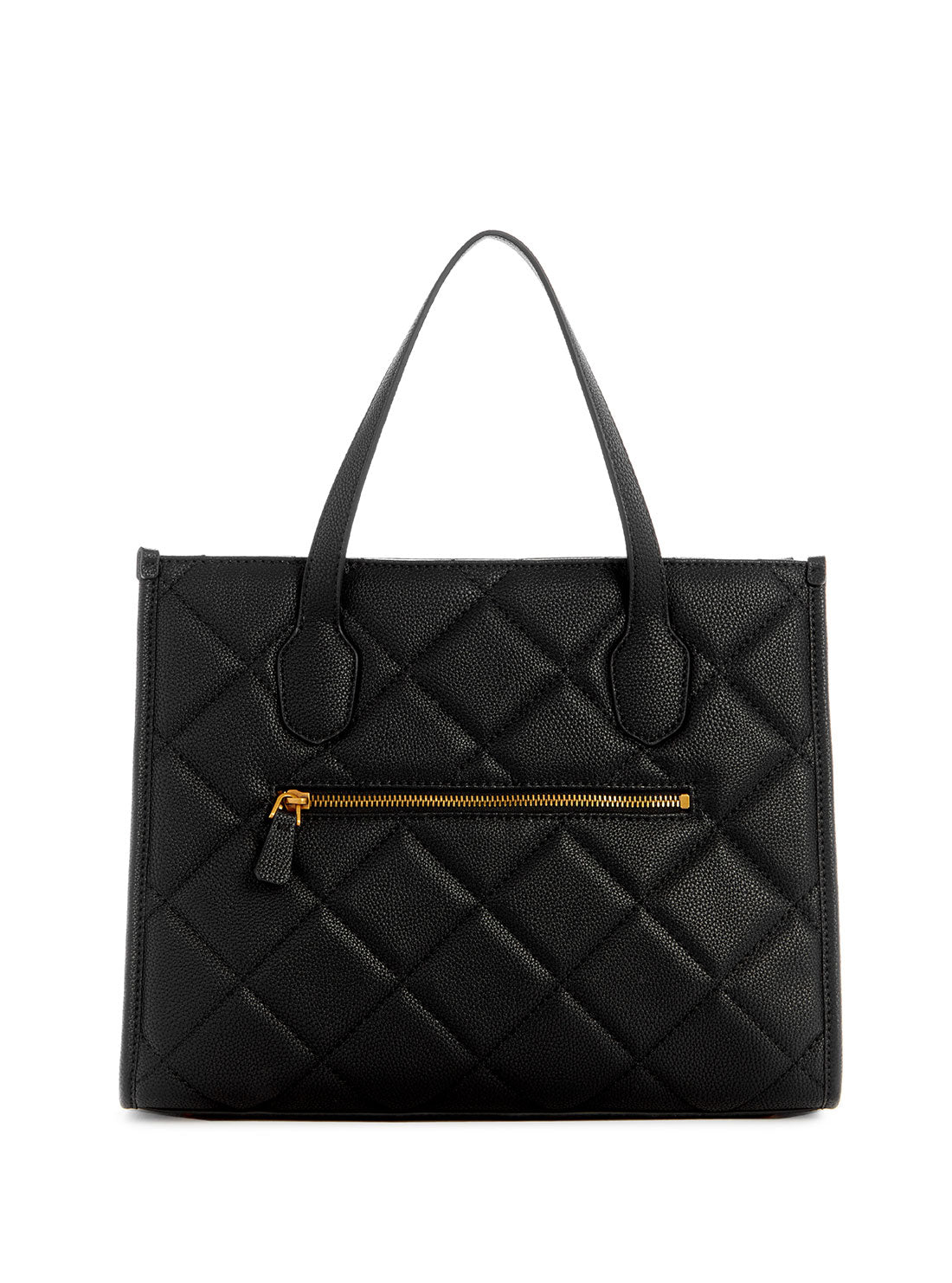 guess womens Black Quilted Silvana Tote Bag back view
