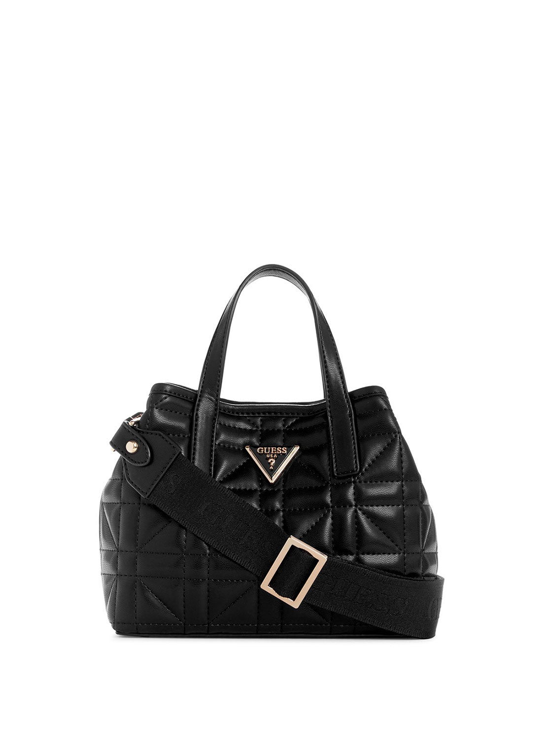 GUESS Black Logo Latona Mini Tote Bag front view