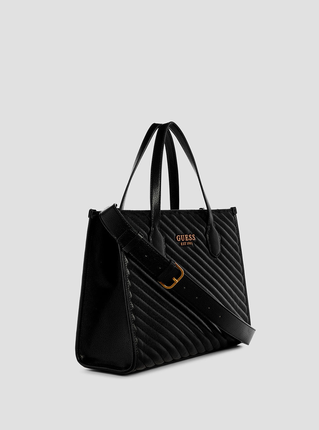 GUESS Black Silvana Tote Bag side view