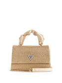 GUESS Gold Lua Top Handle Flap Bag front view