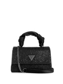 GUESS Black Lua Top Handle Flap Bag front view