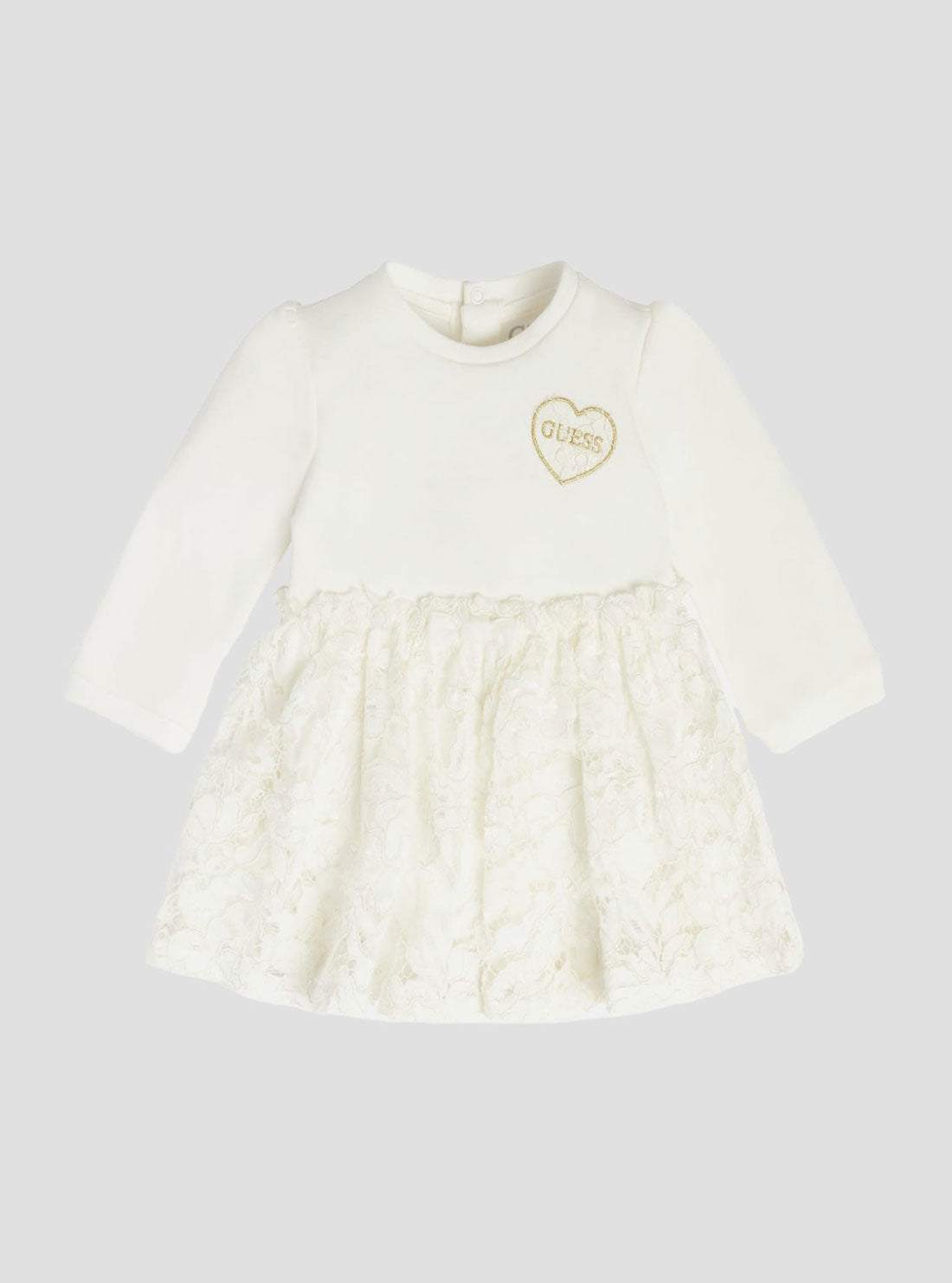 GUESS White Long Sleeve Dress (3-12M) front view