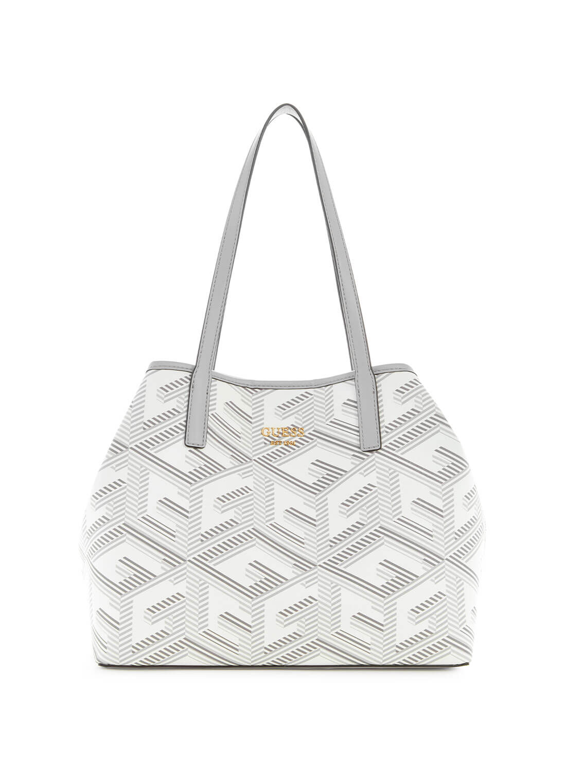 Grey Logo Vikky Tote Bag | GUESS Women's Handbags | front view