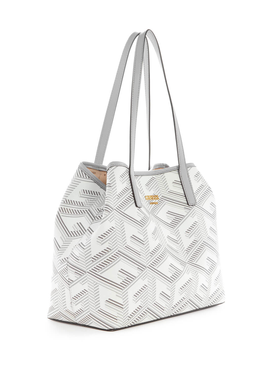 Grey Logo Vikky Tote Bag | GUESS Women's Handbags | side view