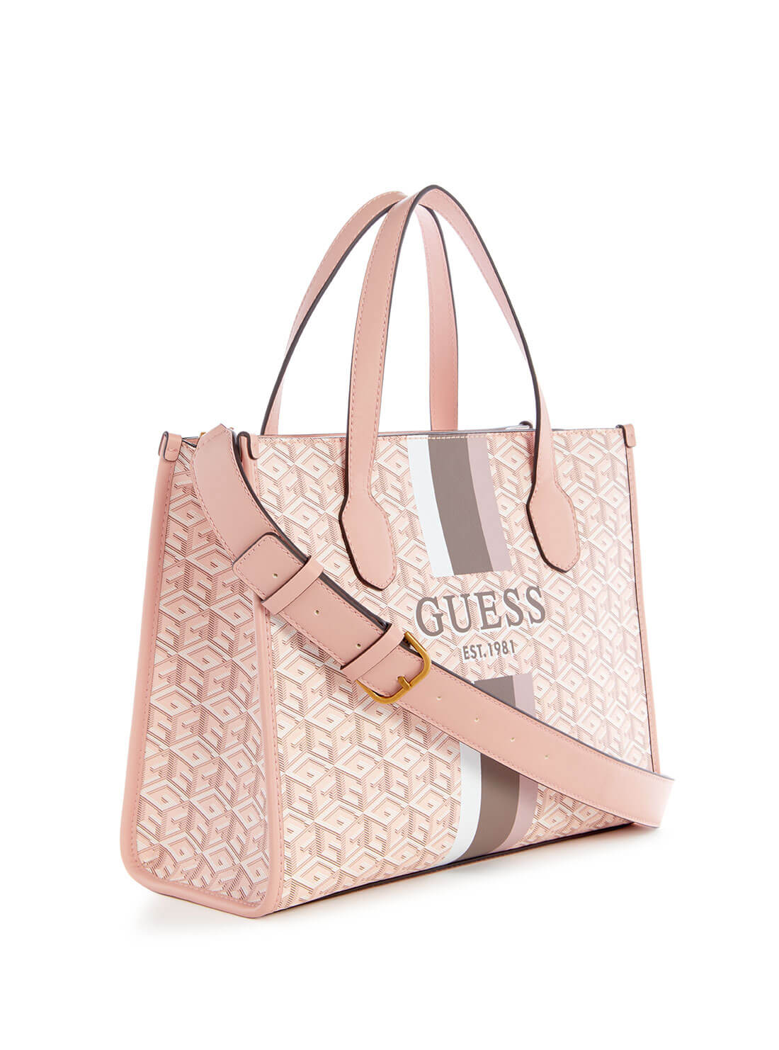 Pale Pink Silvana Small Tote Bag | GUESS Women's Handbags | side view