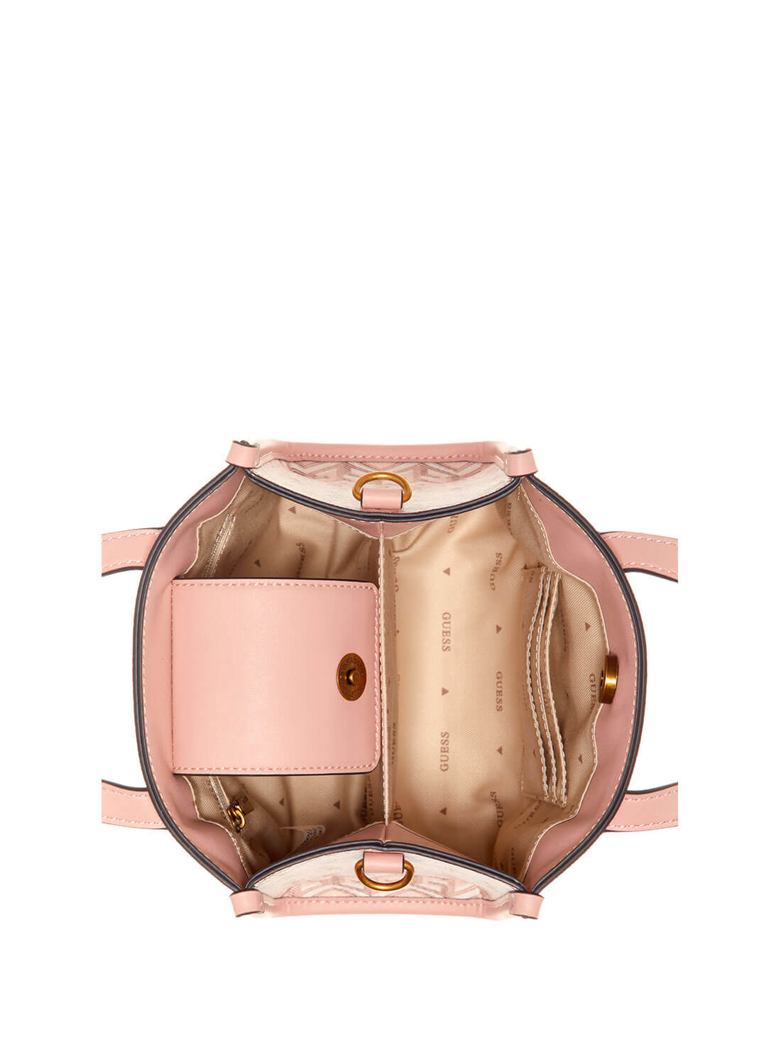 Pale Pink Silvana Dual Mini Tote Bag | GUESS Women's handbags | inside view