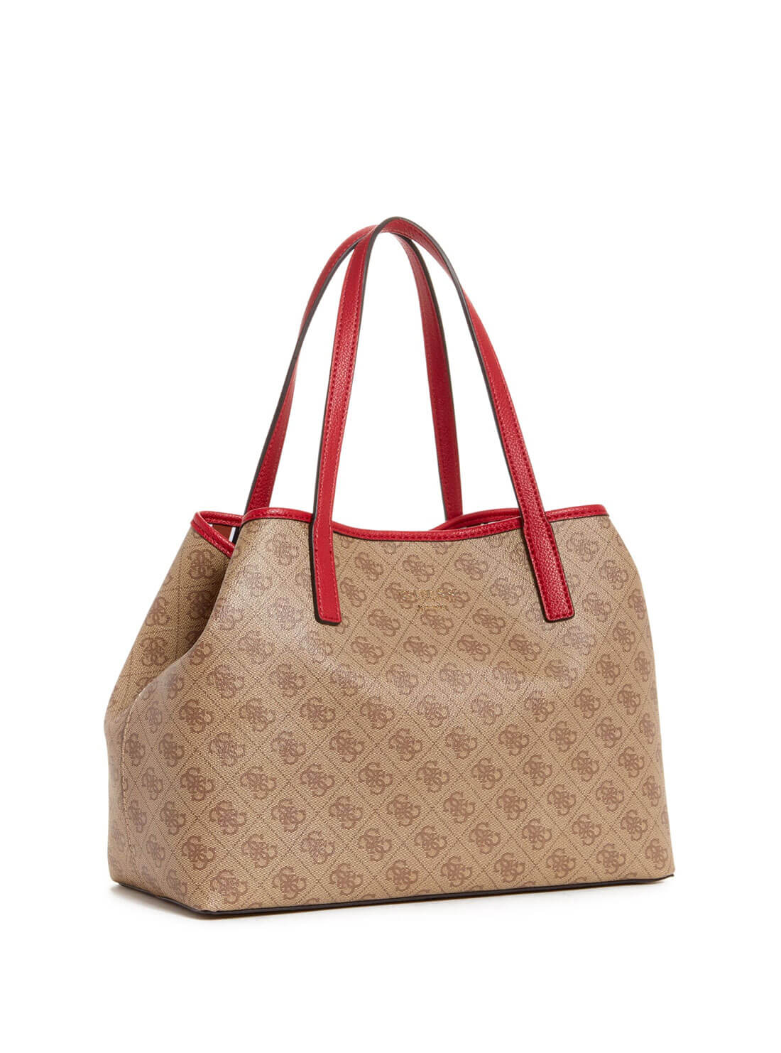 Brown Logo Vikky Tote Bag | GUESS Women's Handbags | side view