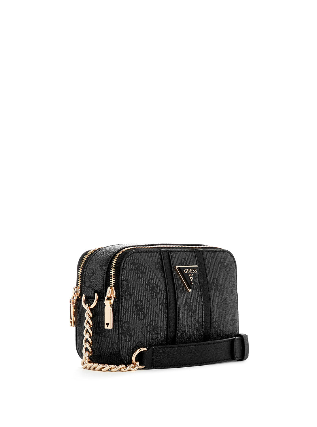 GUESS Black Logo Noreen Camera Crossbody Bag side view