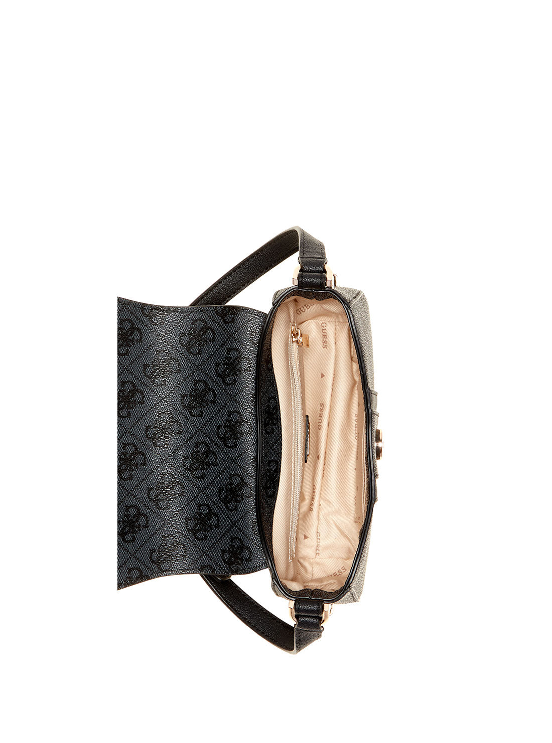 GUESS Black Logo Noreen Mini Crossbody Bag inside view