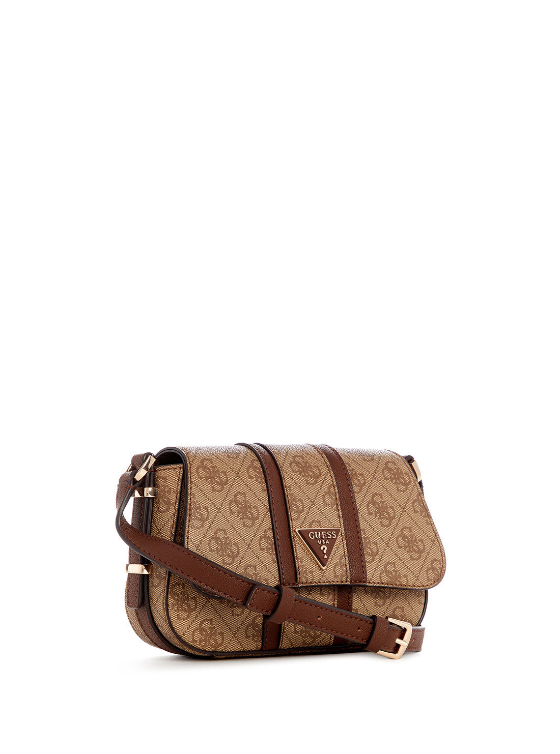 GUESS Brown Logo Noreen Mini Crossbody Bag side view