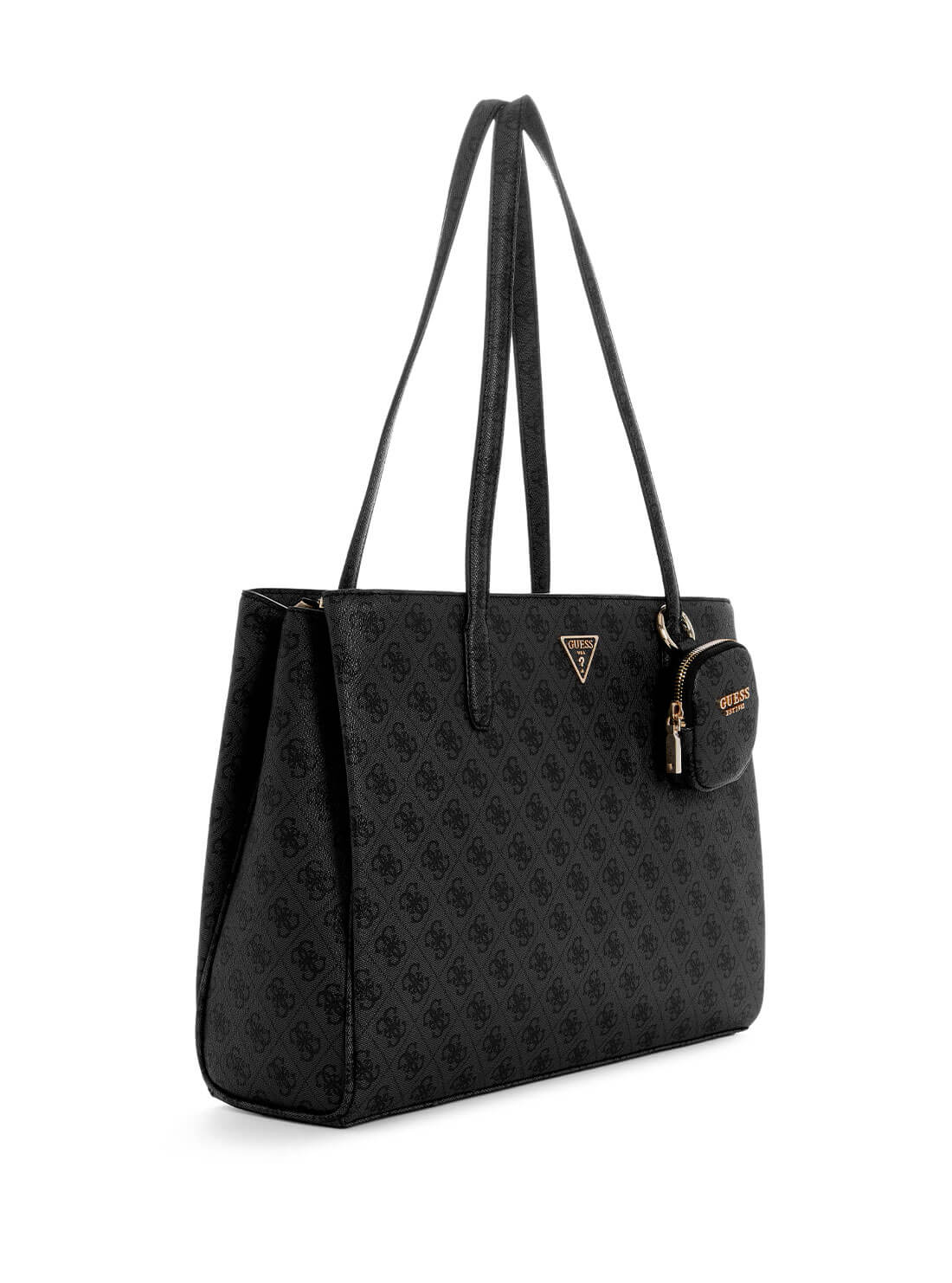 GUESS Black Logo Power Play Tote Bag side view