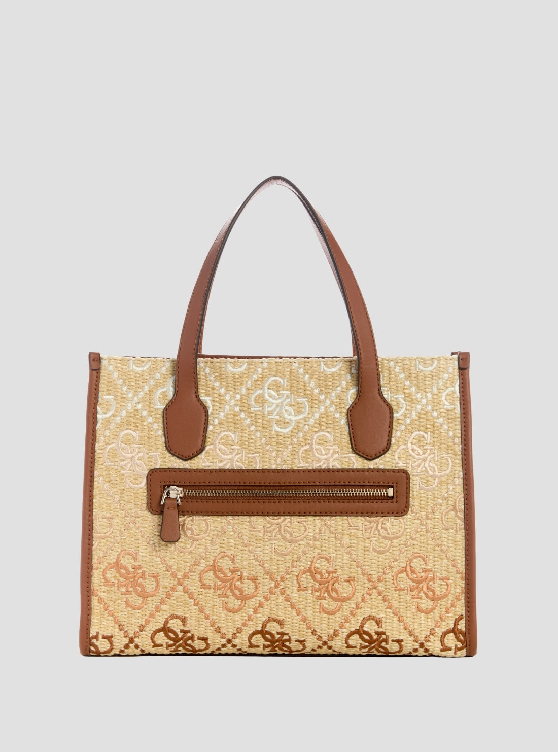 GUESS Womens Brown Logo Silvana Double Compartment Tote SW866522 Back View