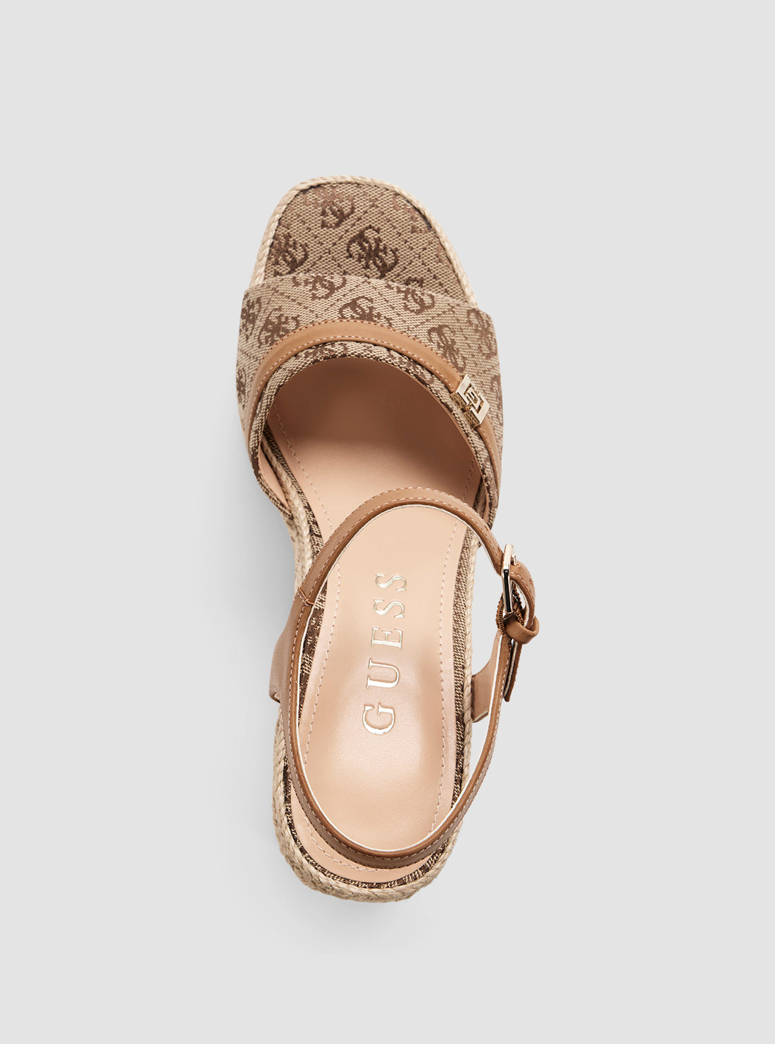 GUESS Womens Brown Taani Wedge Heels TAANI3 Top View