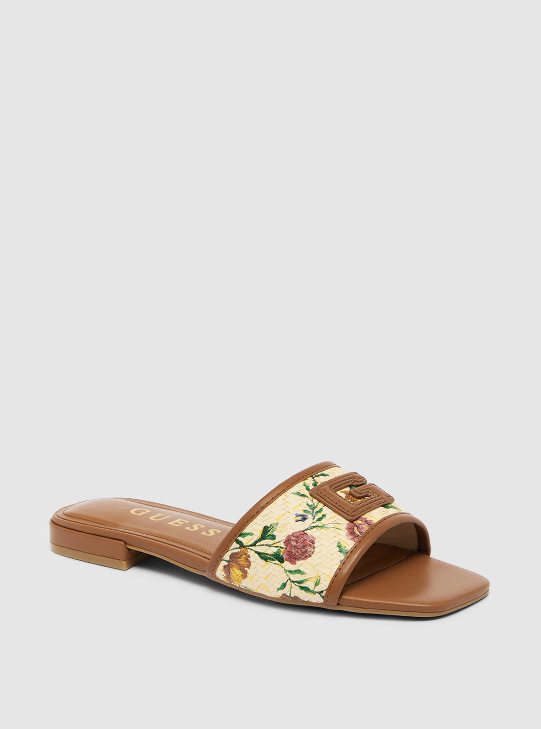 Brown Floral Tampa Slides