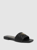 Black Tamsey Slide Sandals