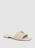 White Tamsey Slide Sandals