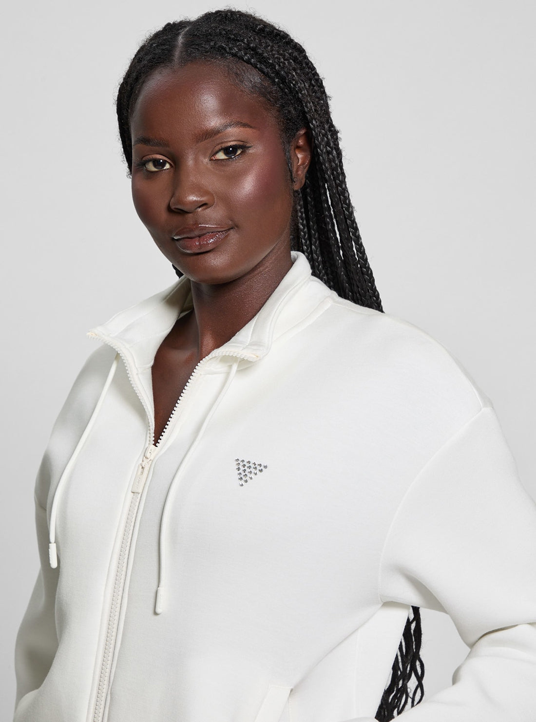 White Cecilia Scuba Zip Jacket