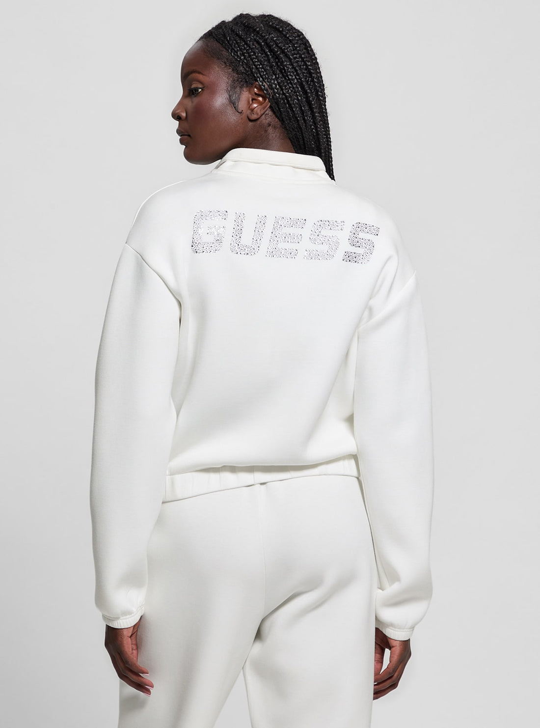 White Cecilia Scuba Zip Jacket