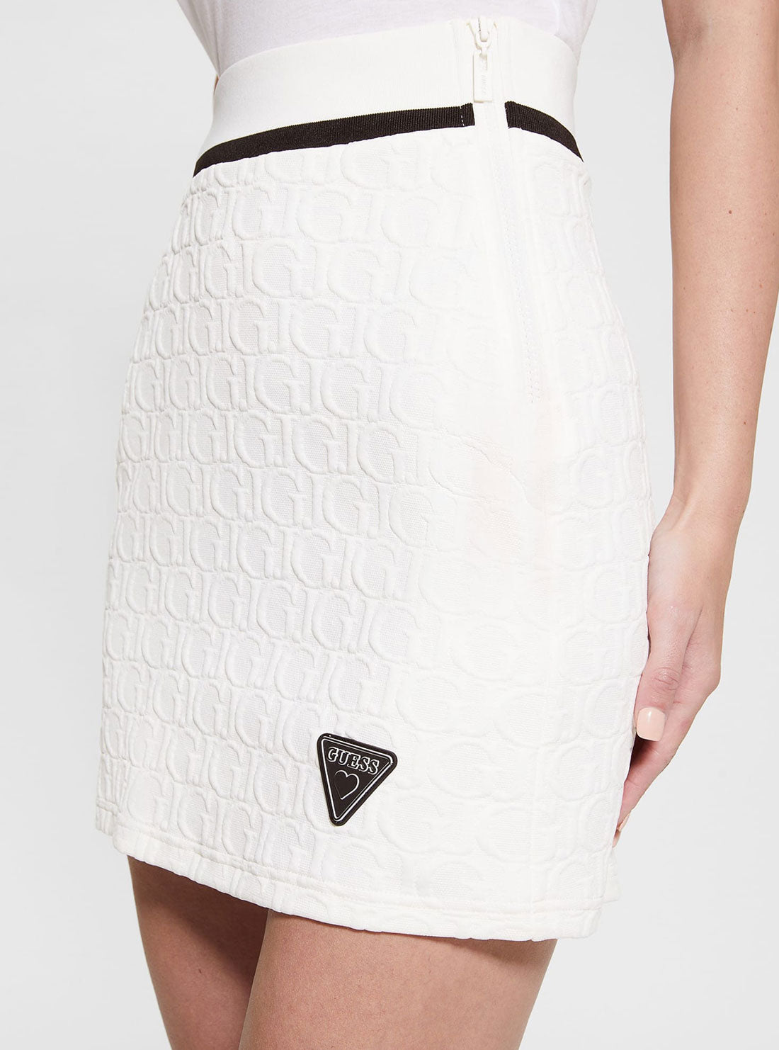 GUESS White Cheri Mini Skirt side view